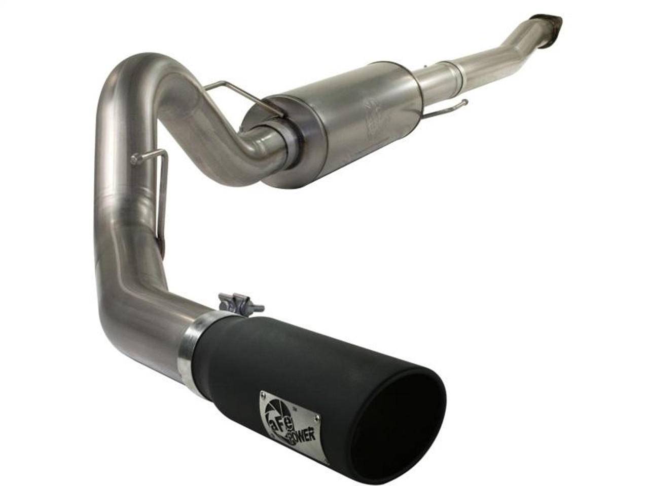 AFE aFe MACHForce XP Exhaust Cat-Back SS-409 4in Black Tip 11-12 Ford F-150 EcoBoost V6-3.5L tt - 49-43041-B