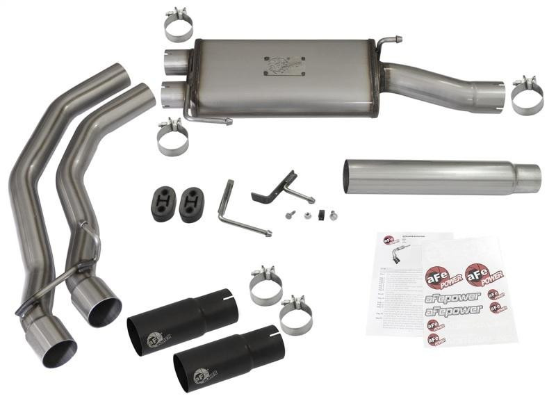 AFE aFe Rebel Exhausts Cat-Back SS Ford F-150 04-08 V8 4.6/5.4L w/ Black Tips - 49-43079-B
