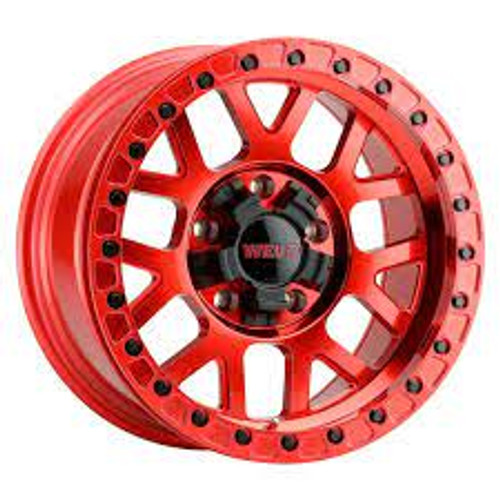 Weld Off-Road W905 17X9 Cinch Beadlock 6X135 6X139.7 ET-12 BS4.50 Candy Red / Red Ring 106.1 - W90579098450