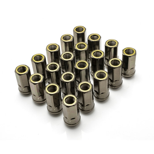 Wheel Mate Muteki HR50 Open End Lug Nuts - Titanium Chrome w/ Yellow Ring 14x1.50 - HR5007TY User 1