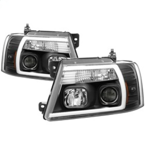 SPYDER Spyder 04-08 Ford F-150 Projector Headlights - Light Bar DRL - Black PRO-YD-FF15004V2-LB-BK - 5084484