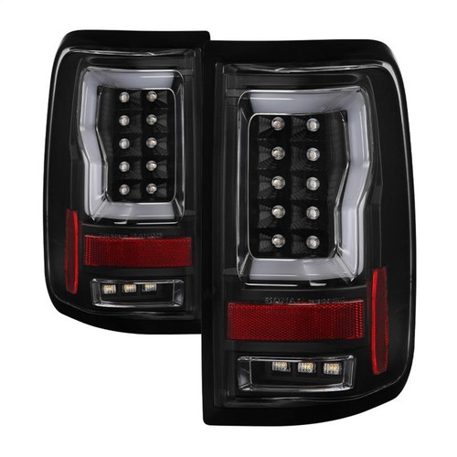 SPYDER Spyder 04-08 Ford F-150 Projector Tail Lights - Light Bar DRL LED - Black ALT-YD-FF15004V2-LBLED-BK - 5084170