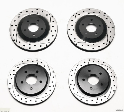 WilWood Wilwood Rotor Kit Front/Rear-Drilled 97-04 Corvette C5 All/ 05-13 C6 Base - 140-9336-D