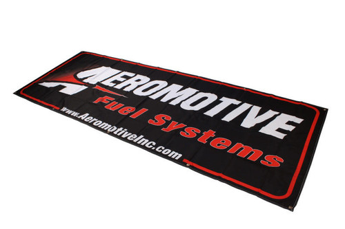  Aeromotive Banner - 32in x 92in (Black/Red) - 95012 