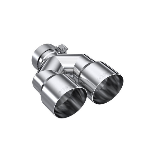  MBRP 3in ID / Dual 4in OD Out Staggered L 9.37in / R 9.87in Single Wall T304 SS Univ Exhaust Tip - T5183 
