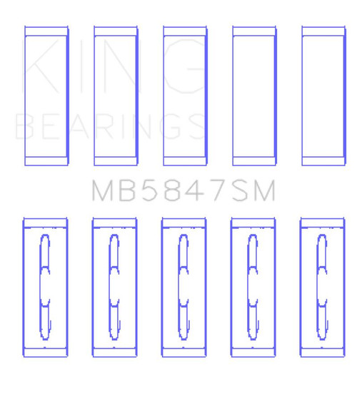 King Engine Bearings King Ford Powerstroke 6.7L Diesel (0.25 Oversized) OS +.050 Crankshaft Main Bearing Set - MB5847SM0.5 
