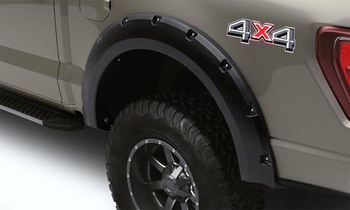 Lund 21-22 Ford F-150 (Excl. Lightning) RX-Rivet Style Textured Fender Flares - Black (2 Pc. Rear) - RX150TB Photo - Primary