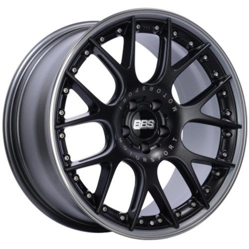 BBS CH-RII 22x11.5 5x130 ET50 / 71.6 CB Satin Black Center Platinum Lip SS Rim Protector Wheel - CH7500BPPO