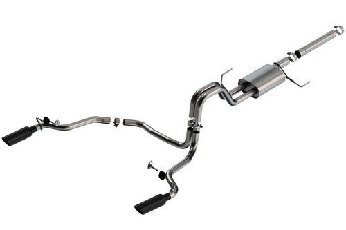 Borla 21-22 F-150 Powerboost 3.5L V6 2WD and 4WD 4DR 3in, 2.25in S-TYPE Catback w/ Black Chrome Tips - 140903BC