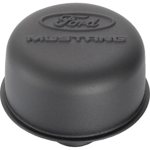 Ford Racing Black Crinkle Finish Breather Cap w/ Ford Mustang Logo - 302-221 Photo - Primary