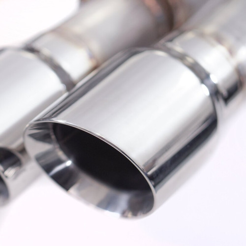 Stainless Works 18-21 Ford Mustang GT 3in Legend Series Catback X-Pipe w/Quad Tips w/o Active Valves - M18CBXFCL Photo - Close Up