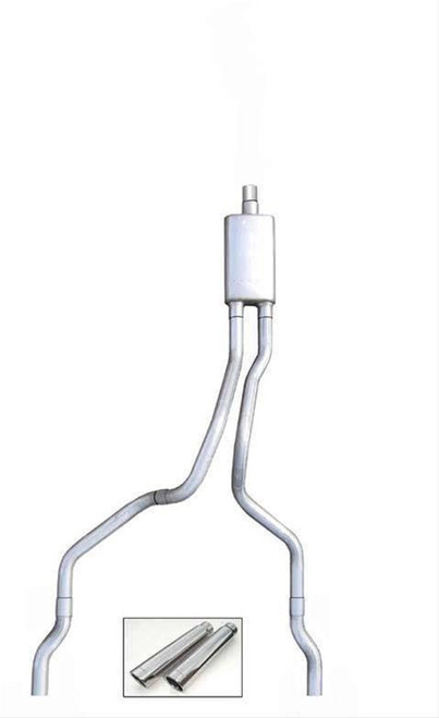 Pypes Performance Exhaust Cat Back Exhaust System 03-05 Hemi Ram 1500 Split Rear Dual Exit Intermediate Pipe 3 in Tailpipe 2.5 in Violator Muffler/Hardware/3.5 in Polished Tips Incl Natural 409 Stainless Steel Pypes Exhaust