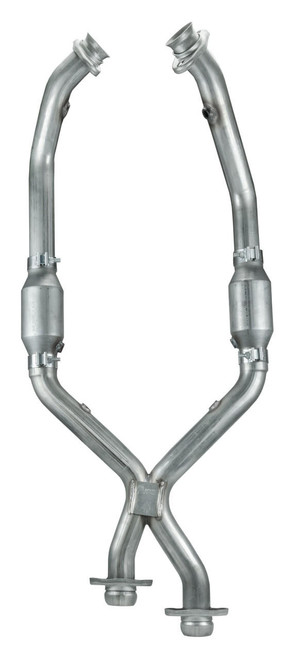 Pypes Performance Exhaust Mustang Exhaust X-Pipe Kit Intermediate Pipe For 88-04 Mustang V6 2.5 in w/Cats Hardware Incl Natural 304 Stainless Steel Pypes Exhaust