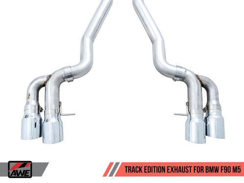 Awe Tuning AWE Tuning 18-19 BMW M5 F90 4.4T AWD Axle-back Exhaust - Track Edition Chrome Silver Tips - 3020-42069