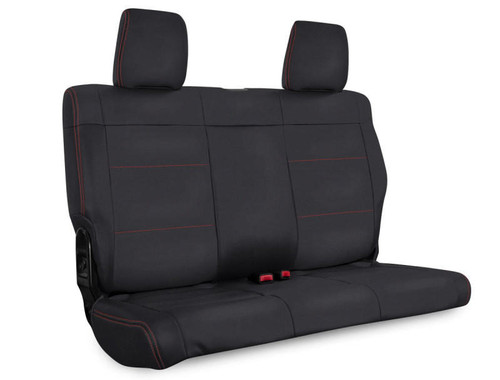 PRP Seats PRP 08-10 Jeep Wrangler JKU Rear Seat Cover/4 door - Black with Red Stitching - B018-01
