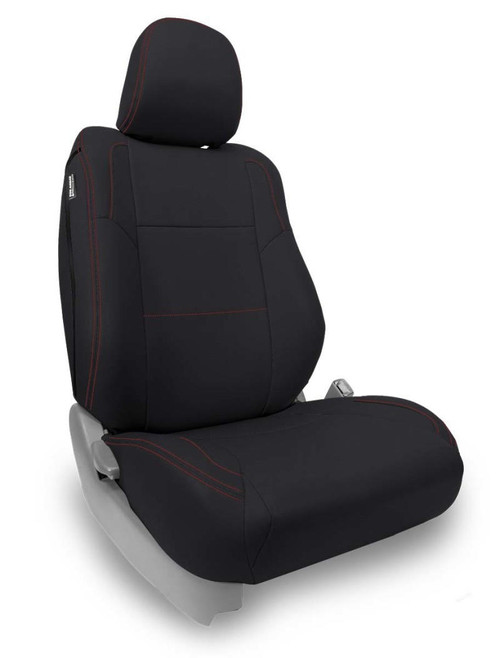 PRP Seats PRP 12-15 Toyota Tacoma Front Seat Covers/ Fold Flat Edition Pair - Black with Red Stitching - B050-01