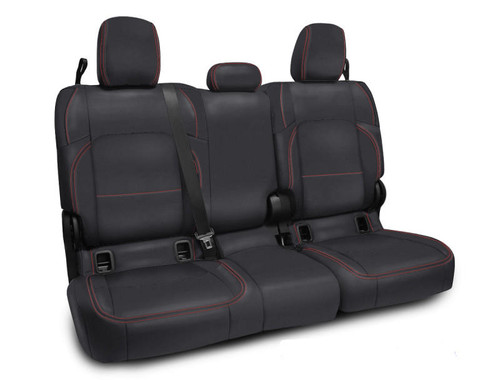 PRP Seats PRP 2020 Jeep Gladiator JT Rear Bench Cover for with Cloth Interior - Black with Red Stitching - B055-01