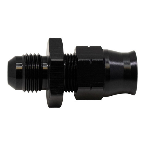 DeatschWerks 6AN Male Flare to 3/8in Hardline Compression Adapter - Anodized Matte Black - 6-02-0109-B
