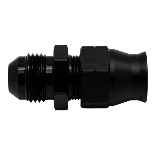 DeatschWerks 8AN Male Flare to 1/2in Hardline Compression Adapter - Anodized Matte Black - 6-02-0111-B