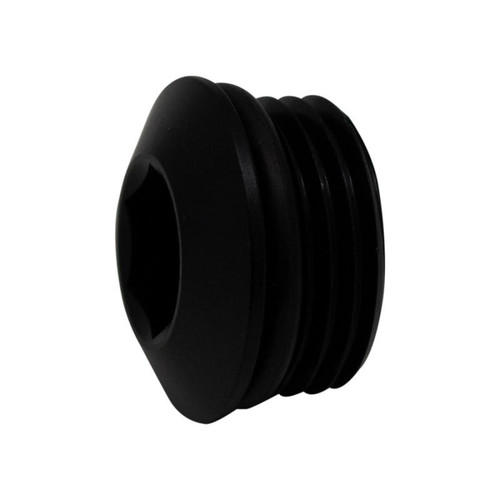 DeatschWerks 10AN ORB Male Plug Low Profile Internal Allen/Hex Incl O-Ring - Anodized Matte Black - 6-02-0719-B