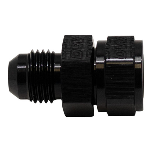 DeatschWerks 6AN Male Flare to Fuel Pump Outlet Barb Adapter - Anodized Matte Black - 6-02-0735-B