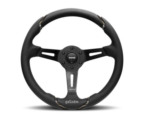 MOMO Momo Gotham Steering Wheel 350 mm - Black Leather/Black Spokes - GOT35BK0B 