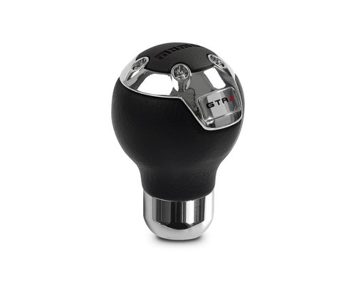 MOMO Momo GTR2 Shift Knob - Black Leather, Chrome Insert - GTRBK1 