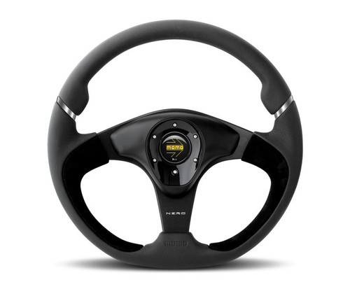 MOMO Momo Nero Steering Wheel 350 mm - Black Leather/Suede/Black Spokes - NER35BK0B 