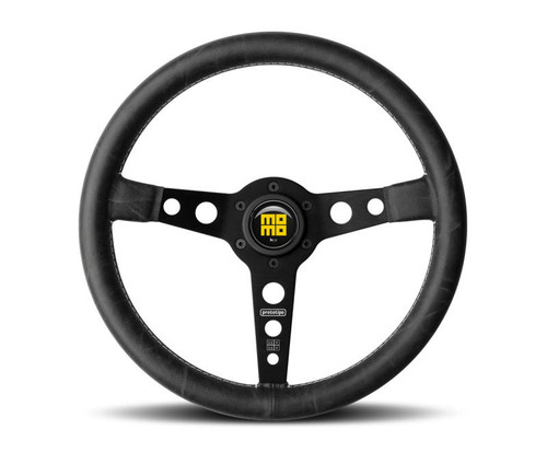 MOMO Momo Prototip Heritage Steering Wheel 350 mm - Black Leather/White Stitch/Black Spokes - PRH35BK2B 