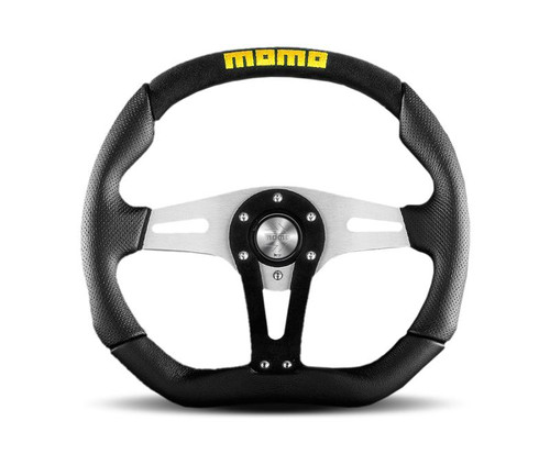 MOMO Momo Trek Steering Wheel 350 mm - Black AirLeather/Brshd Al Spokes - TRK35BK0B 