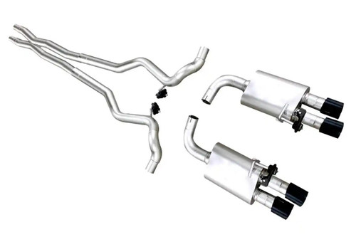 Long Tube Headers LTH Ford Mustang GT (’18-’20) True Dual S550 Cat Back Exhaust System Black Tips 