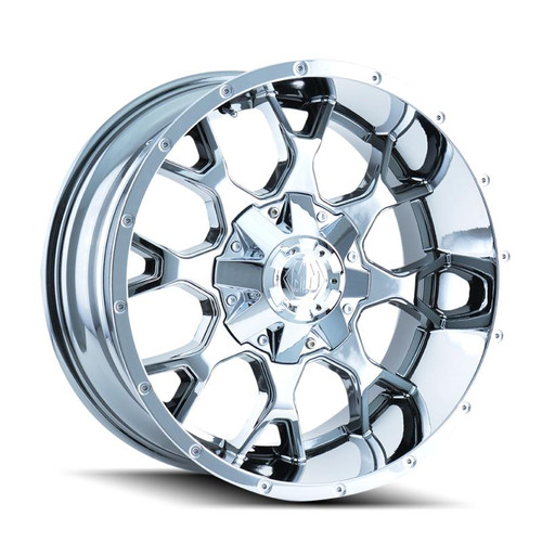 Mayhem 8015 Warrior 20x9 / 6x135 BP / 0mm Offset / 106mm Hub Chrome Wheel - 8015-2937C 