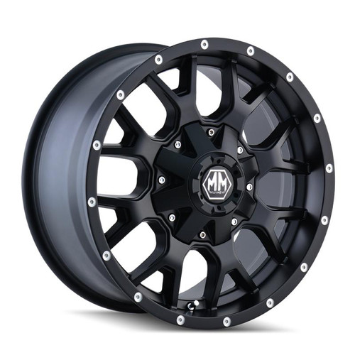  Mayhem 8015 Warrior 17x7.5 / 5x110 BP / 30mm Offset / 72.62mm Hub Matte Black Wheel - 8015-7760MB30 