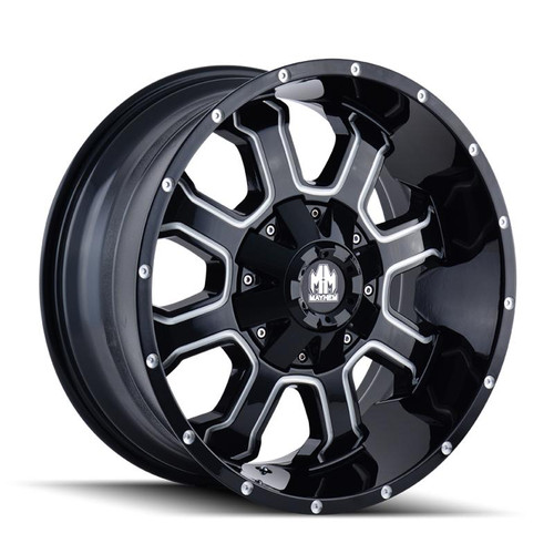  Mayhem 8103 Fierce 20x10 / 5x127 BP / -19mm Offset / 87mm Hub Black w/ Milled Spokes Wheel - 8103-2152M 