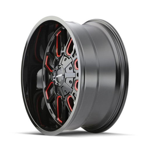  Mayhem 8107 Cogent 20x12 / 8x165.1 BP / -51mm Offset / 130.8mm Hub Black w/ Prism Red Wheel - 8107-2276BTR 