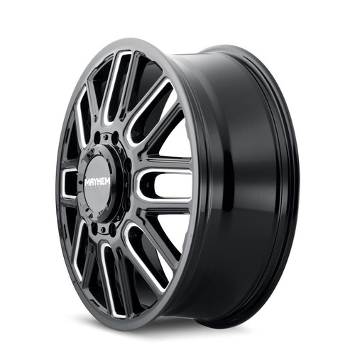  Mayhem 8107D Cogent Dually 22x8.25 / 8x210 BP / 115mm Offset / 154.2mm Hub Blk w/Milled Spokes Wheel - 8107D-22879BMF115 
