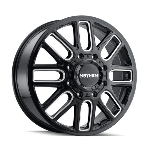  Mayhem 8107D Cogent Dually 20x8.25 / 8x210 BP / 115mm Offset / 154.2mm Hub Blk w/Milled Spokes Wheel - 8107D-2879BMF115 