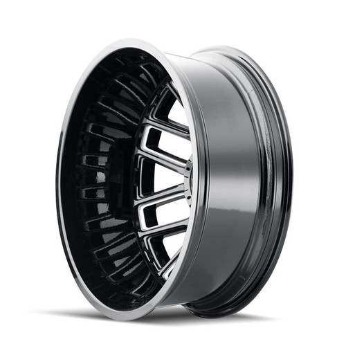  Mayhem 8107D Cogent Dually 20x8.25/8x165.1 BP/-232mm Offset/121.3mm Hub Black w/ Milled Spokes Wheel - 8107D-2881BMR232 