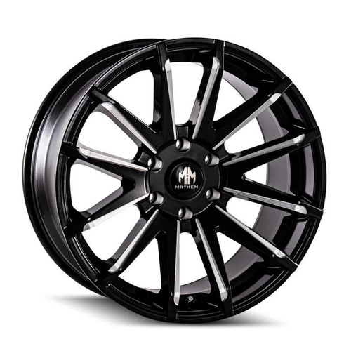  Mayhem 8109 Crossfire 22x9.5 / 5x150 BP / 25mm Offset / 110mm Hub Black w/ Milled Spokes Wheel - 8109-22950BM25 