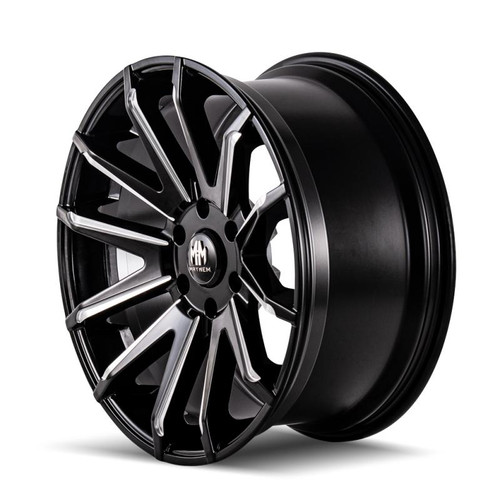  Mayhem 8109 Crossfire 20x9.5 / 5x150 BP / 10mm Offset / 110mm Hub Black w/ Milled Spokes Wheel - 8109-2950BM10 