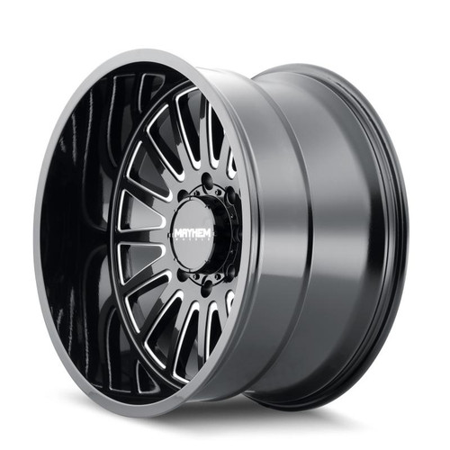  Mayhem 8114 Utopia 22x12 / 5x127 BP / -44mm Offset / 71.5mm Hub Black w/ Milled Spokes Wheel - 8114-22273BM 