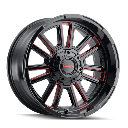  Mayhem 8115 Apollo 20x10 / 8x170 BP / -19mm Offset / 125.2mm Hub Black w/ Prism Red Wheel - 8115-2170BTR 