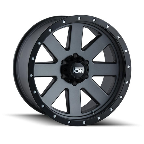 ION Wheels ION Type 134 17x8.5 / 6x139.7 BP / 6mm Offset / 106mm Hub Matte Gunmetal/Black Beadlock Wheel - 134-7883MG 