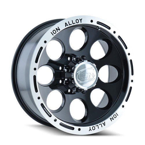 ION Wheels ION Type 174 18x9 / 6x139.7 BP / 0mm Offset / 106mm Hub Black/Machined Wheel - 174-8983B 