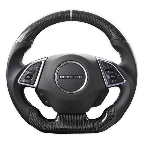 DRAKE MUSCLE CARS STEERING WHEEL - CARBON FIBER WITH LEATHER GRIPS 2016-2022 Camaro