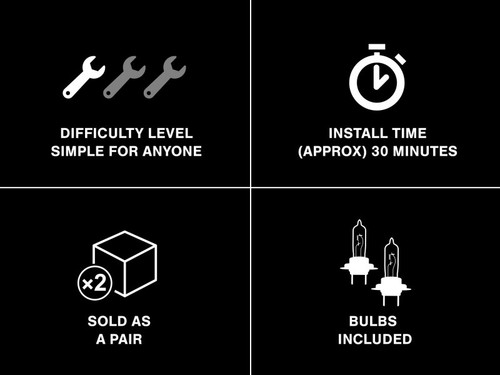 Raxiom 99-04 Ford Mustang Axial Series OE Style Headlights- Black Housing (Smoked Lens) - 49110 Photo - Close Up