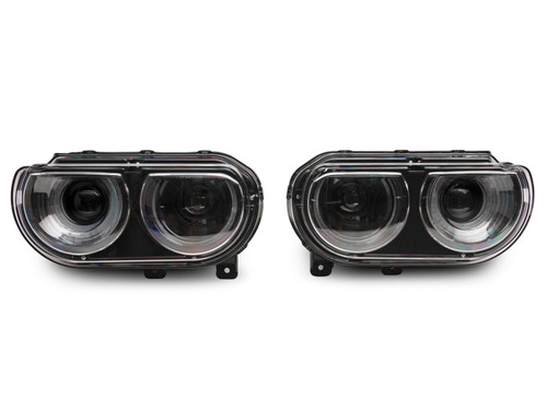 Raxiom 08-14 Dodge Challenger Halo Projctr Headlights w/Sequential Turn Signals-Blk Hsng(Clear Lens) - CH3761 Photo - Close Up