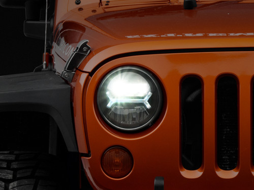 Raxiom 07-18 Jeep Wrangler JK LED Halo Headlights- Black Housing (Clear Lens) - J123773 Photo - Primary