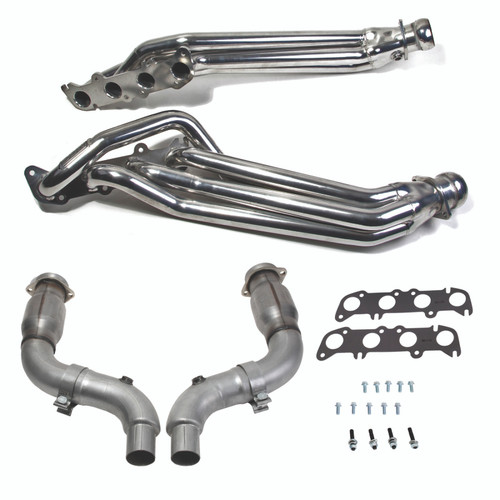 BBK 15-23 Ford Mustang GT 5.0 1-7/8in Headers w/High Flow Catted Mid Pipe (Silver Ceramic) - 18564 Photo - Primary