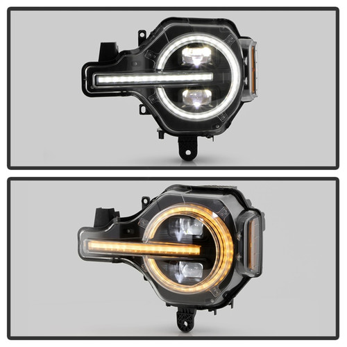 Spyder 21-24 Ford Bronco High-Power LED Headlights - Black (PRO-YD-FB21LEDAP-SEQSBGR-BK) - 5089083 Photo - Unmounted